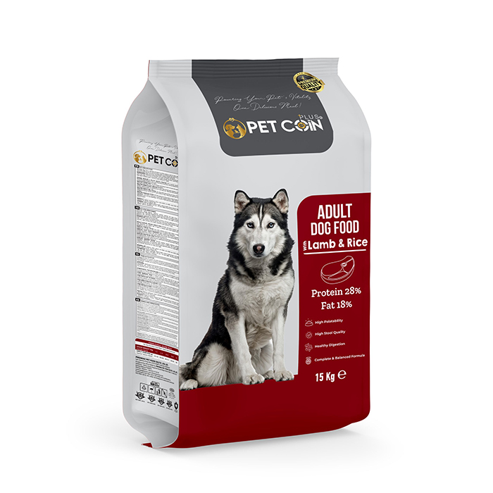 PET-COIN-PLUS-ADULT-DOG-LAMB-RICE-15-KG_FRONT-scaled Pet Coin Plus Hrana Caini Adulti Miel si Orez - imagine 1