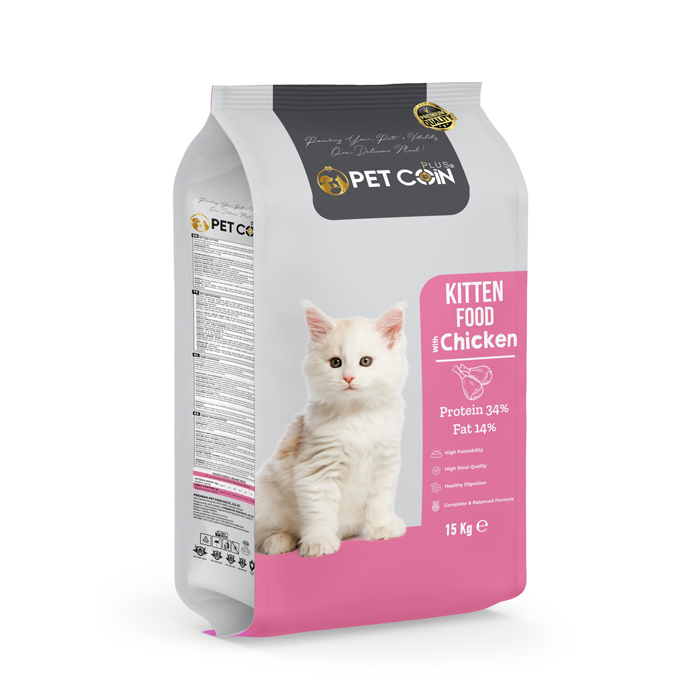 Pet Coin Plus Chicken Kitten Cat Food 15 kg Pet Coin Plus Hrana Pisici Junior cu Pui - imagine 1