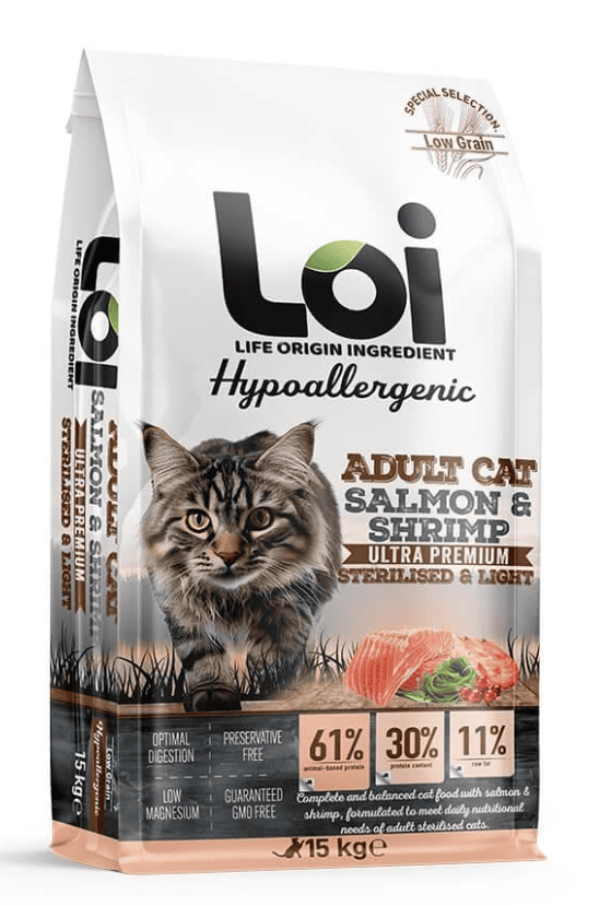loi-yetiskin-kisir-kedi-somon-karides-15-kg-kisir-kedi-mamasi-loi-89-15-B LOI Super Premium Mancare Pisica Adulta Sterilizata cu Somon si Creveti - imagine 1